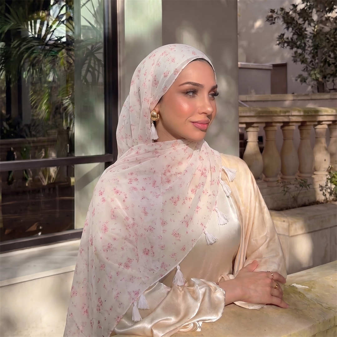 Face Scarf Mask - Modischer Damen-Hijab mit Quasten, Weicher Schal,