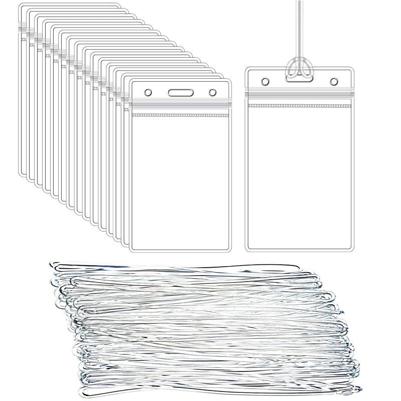 Lanyard Badge Holder - Transparente Plastik-Ausweishüllen, Diebstahlsicher, Wasserdicht, Wiederverschließbar mit