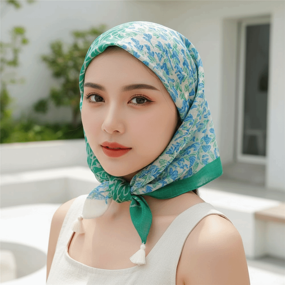 Bandana Cotton - Halstuch aus Baumwolle und Leinen, quadratisch,