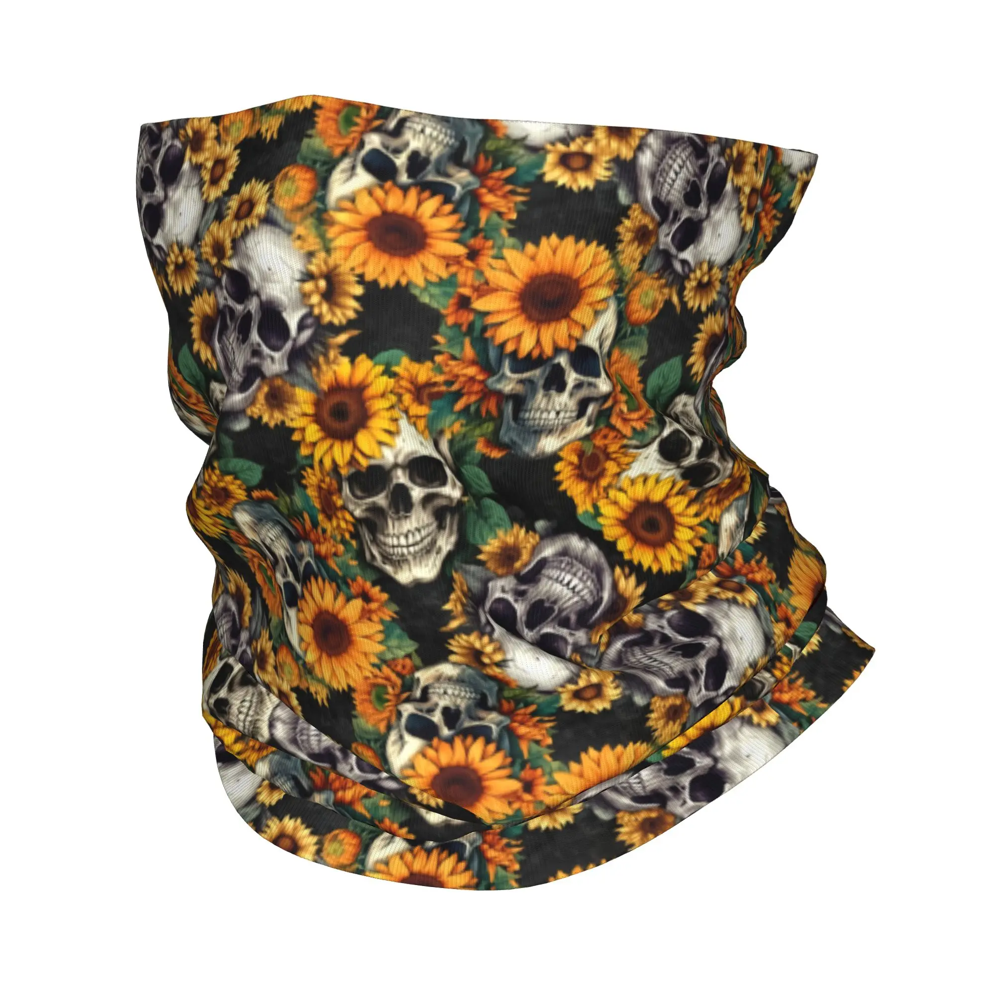 Neck Warmer Tube - Neuer Goth Sunflower SKull Bandana Nackenwärmer