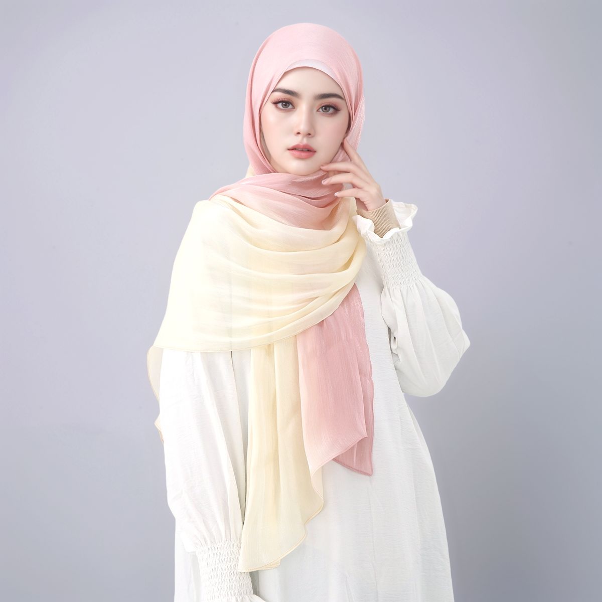 Head Wrap Turban - Farbverlauf Twinkle Seide Hijab Schal Muslimische