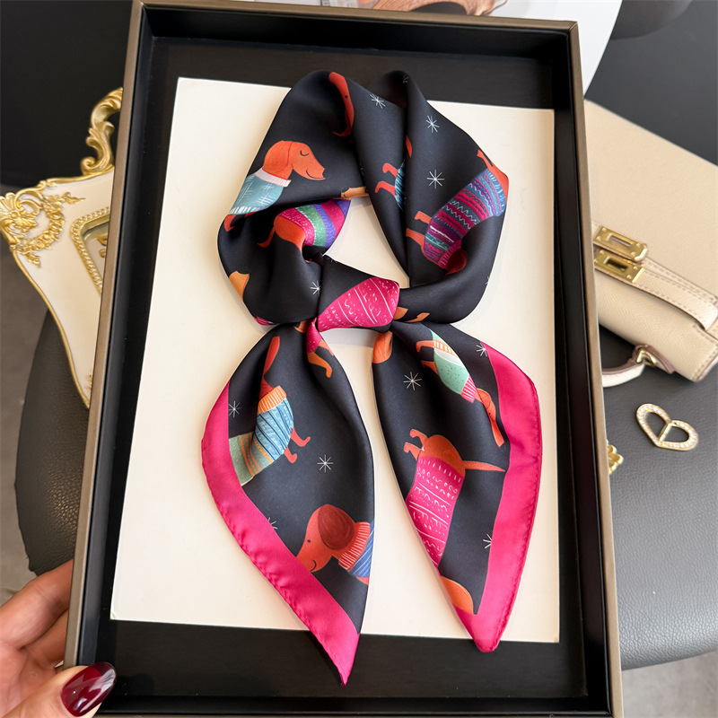 Face Scarf Mask - Modischer Wiener-Hund-Print Bandana-Schal für Damen, elegantes