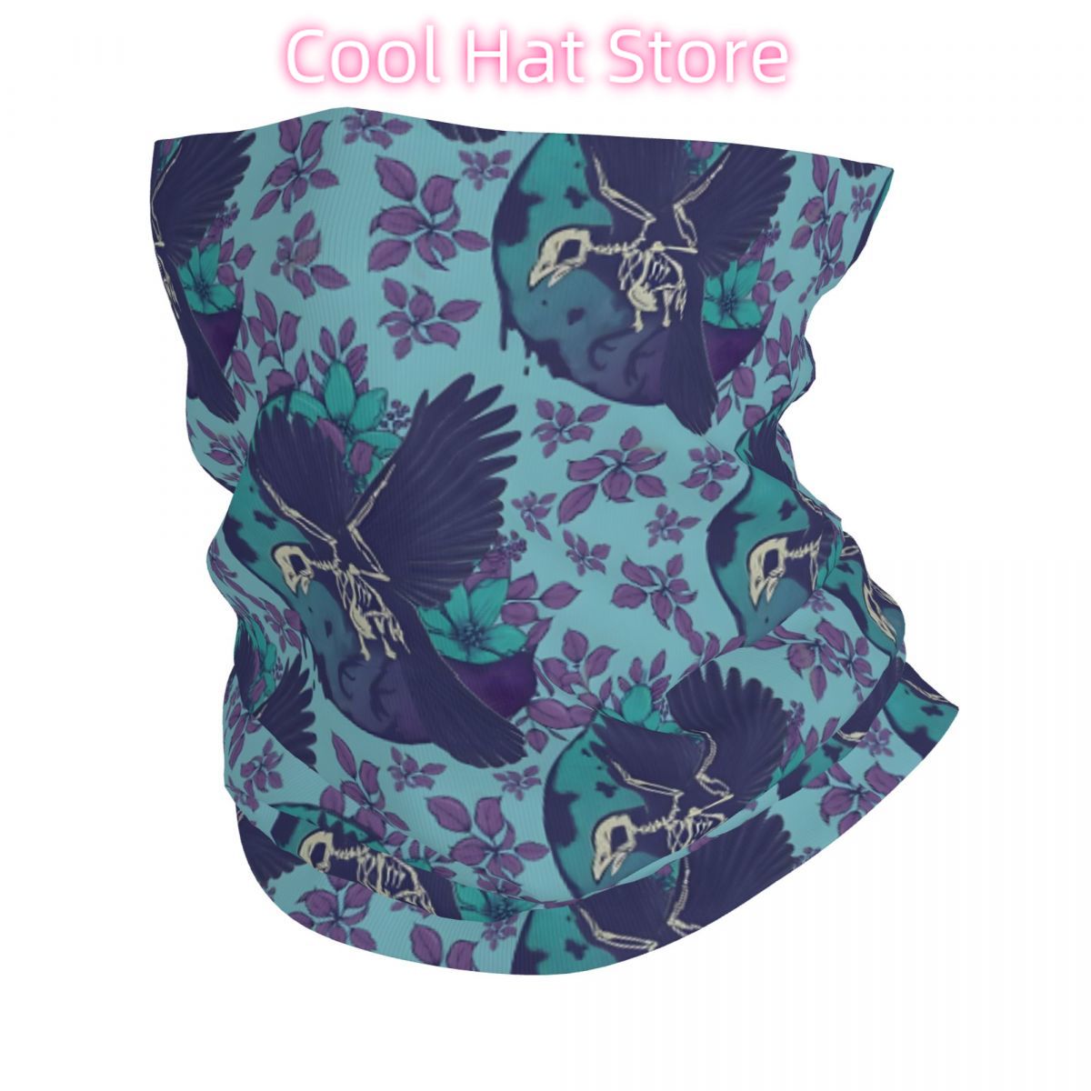 Neck Warmer Tube - Rabe Skelett und Mond Stirnband Halswärmer