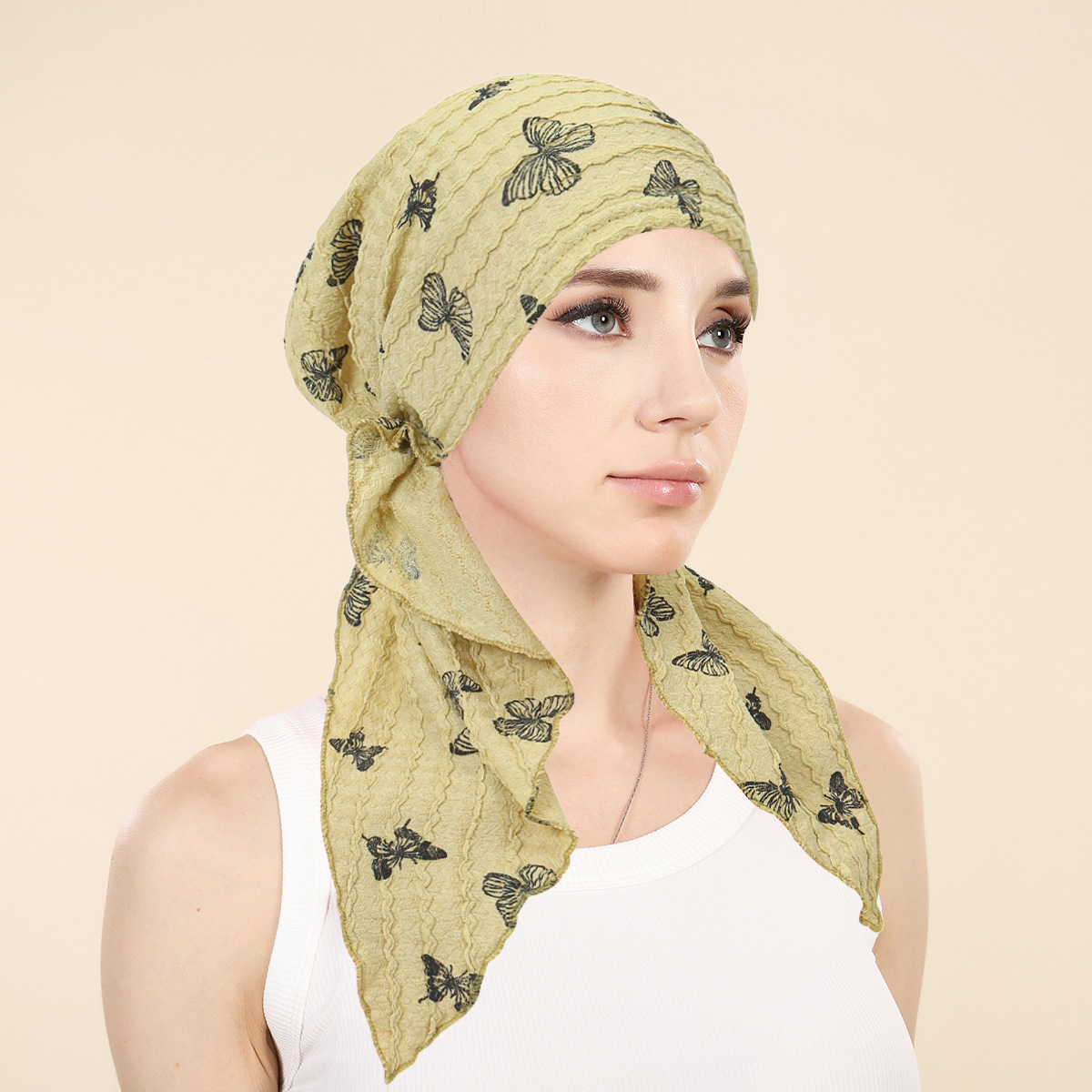 Head Wrap Turban - Muslimische Hijab-Kappen für Frauen, Kopfwickel, weicher,