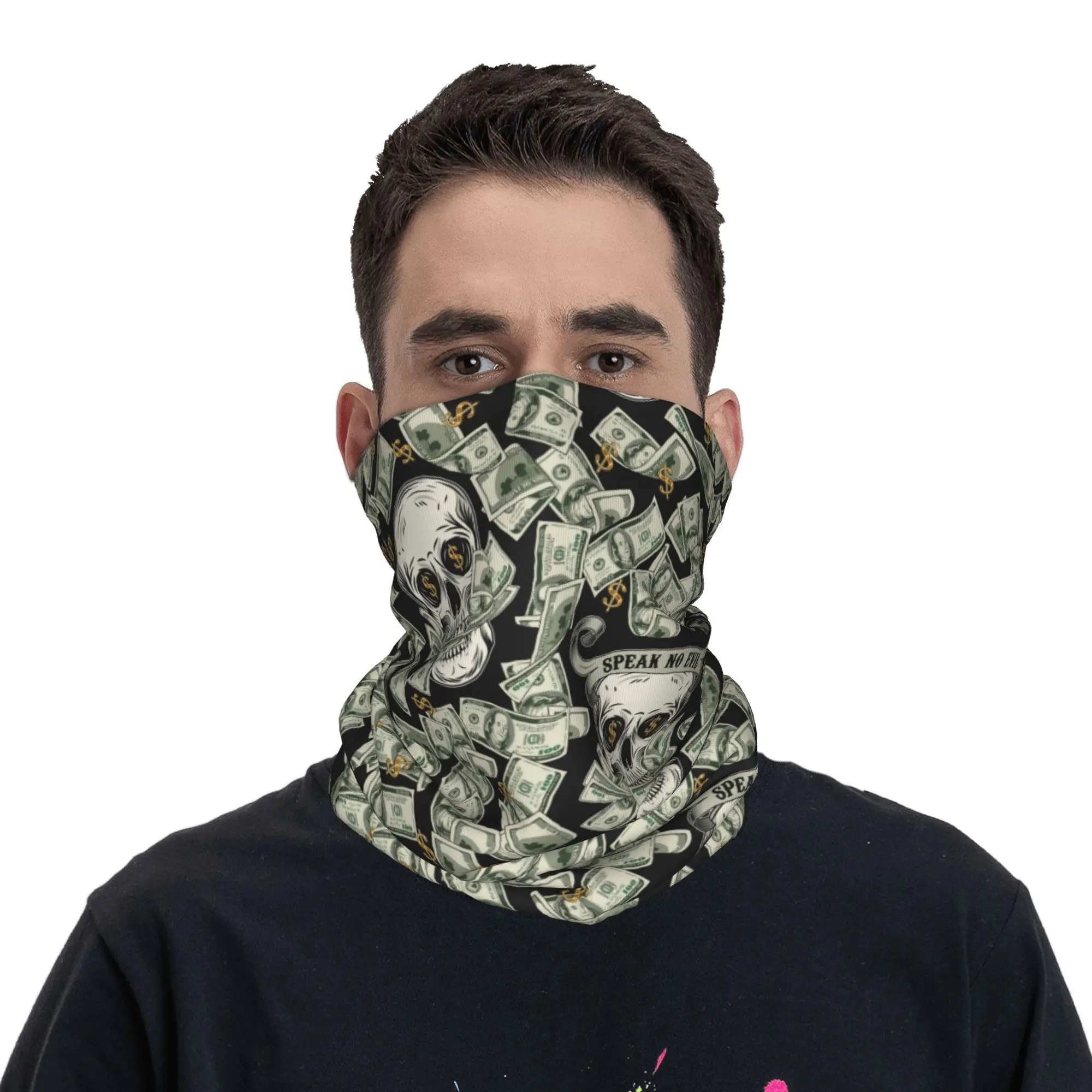 Neues Dollar-Schädel-Muster Wi – Neck Warmer Tube Bewertung und Preis